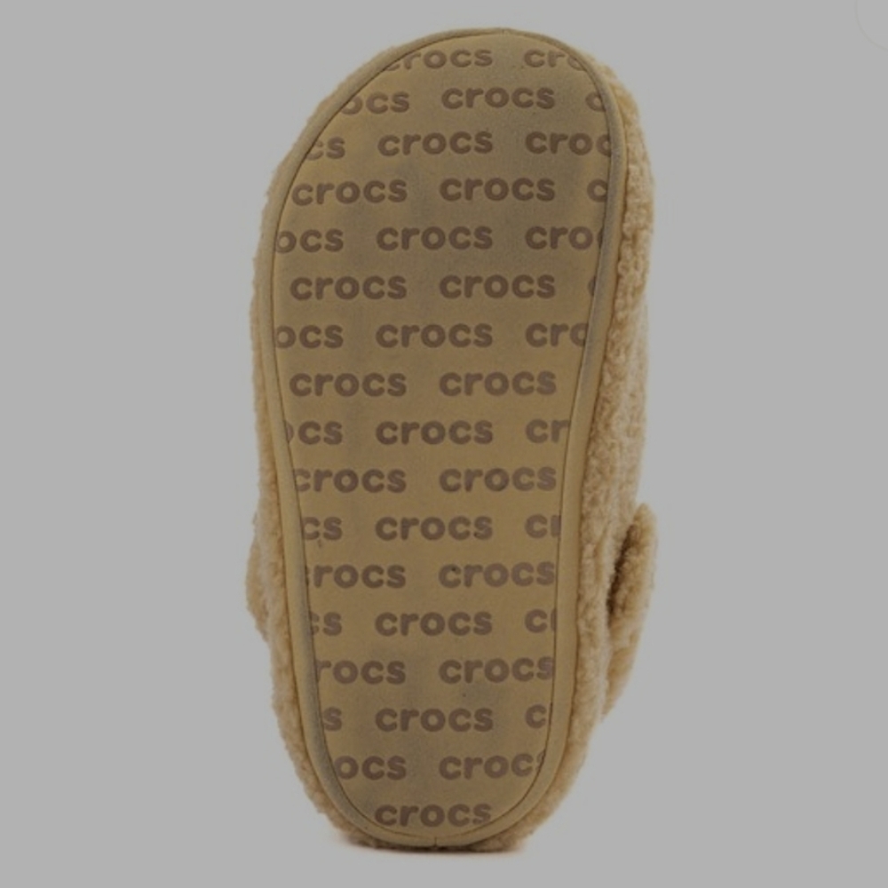 CROCS Tan Fuzzy Slippers - Picture 5 of 6
